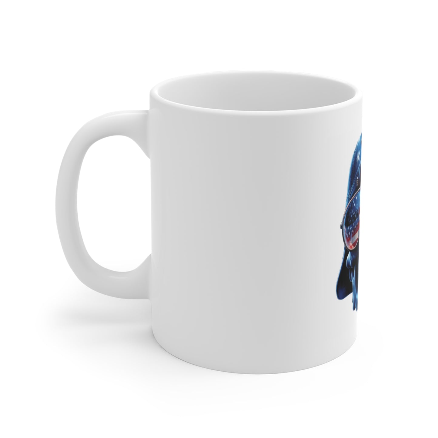 Patriotic Skull Helmet Coffee Mug – American Flag Aviator Skull Mug – Military Style USA Mug – Veteran Tribute Mug 11oz