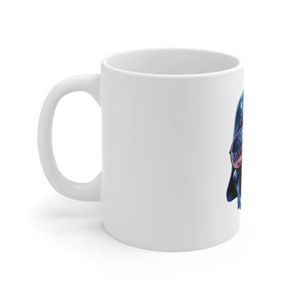 Patriotic Skull Helmet Coffee Mug – American Flag Aviator Skull Mug – Military Style USA Mug – Veteran Tribute Mug 11oz