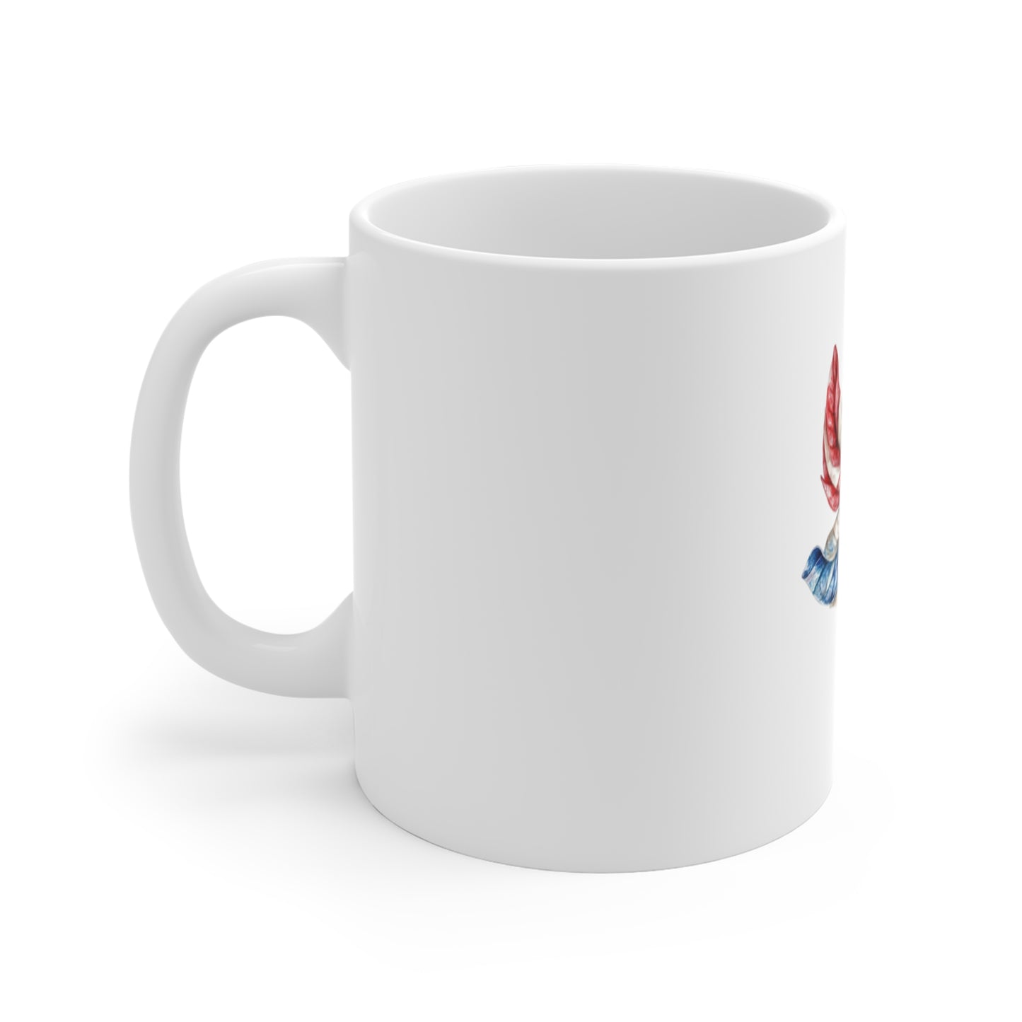 Patriotic Pinwheel Mug — Red, White & Blue 11oz Ceramic Coffee Cup