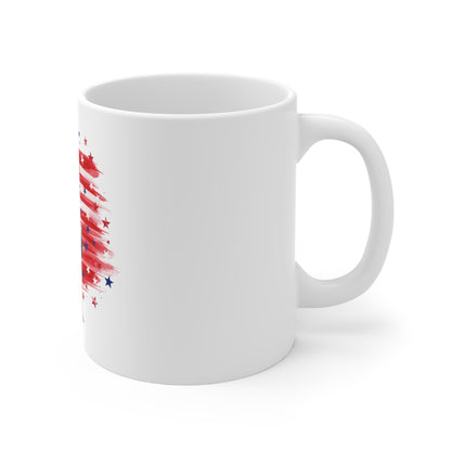 Statue of Liberty American Flag Mug — Patriotic 11oz Coffee Cup for 4th of July & Veterans