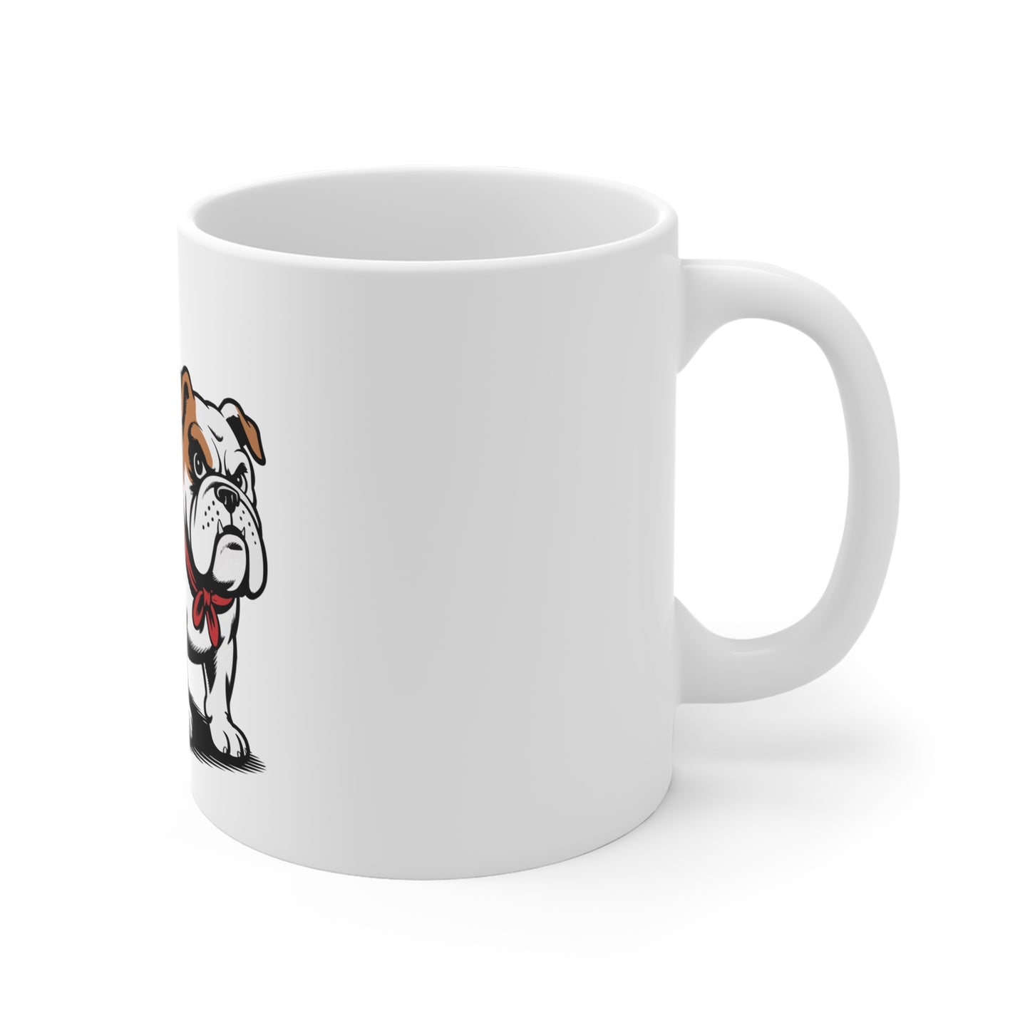 Patriotic Bulldog Mug — American Flag Cape 11oz Coffee Cup