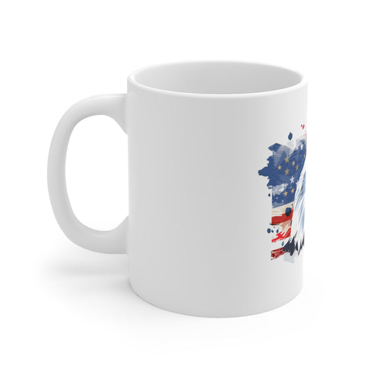 American Flag Eagle Coffee Mug — Patriotic 11oz Ceramic Mug