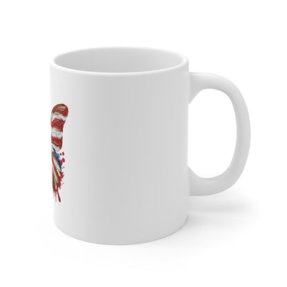 Patriotic Butterfly Mug - American Flag Watercolor 11oz