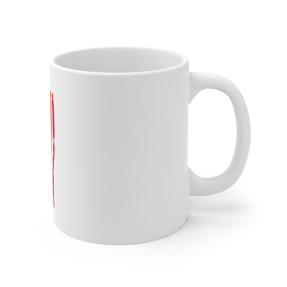 Vertical Distressed American Flag Coffee Mug – Dripping USA Flag Mug – Grunge Patriotic Cup – Bold Americana Gift Mug 11oz