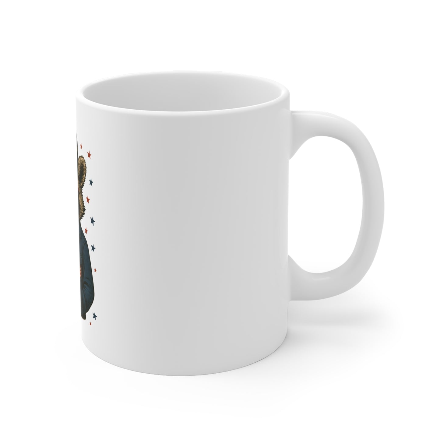Patriotic Raccoon 11oz Mug — Fourth of July Firework Coffee Cup