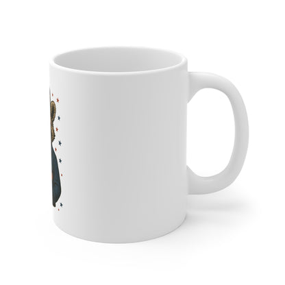 Patriotic Raccoon 11oz Mug — Fourth of July Firework Coffee Cup