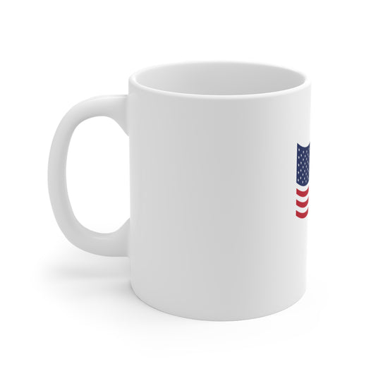 Waving American Flag Coffee Mug – Flowing USA Flag Mug – Modern Patriotic Wave Design Cup – Dynamic Americana Gift Mug 11oz