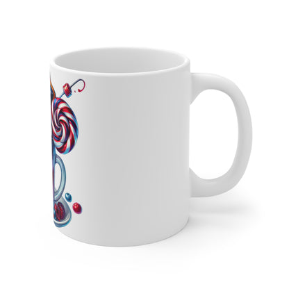 Patriotic Candy Milkshake Coffee Mug – 4th of July Sweet Treat Mug – Red White Blue Dessert Cup – Americana Fireworks Candy Mug Patriotic Candy Milkshake Mug — 11oz Red, White & Blue Dessert Drinkware...
