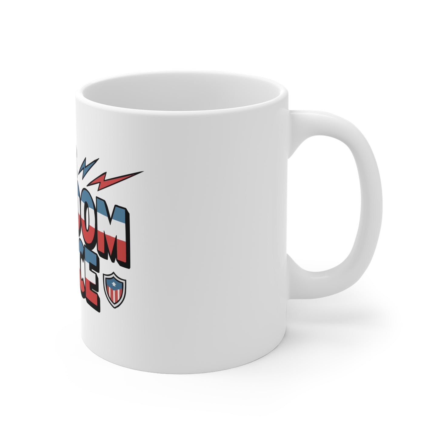 Freedom Force Mug — Patriotic Red, White & Blue Coffee Cup