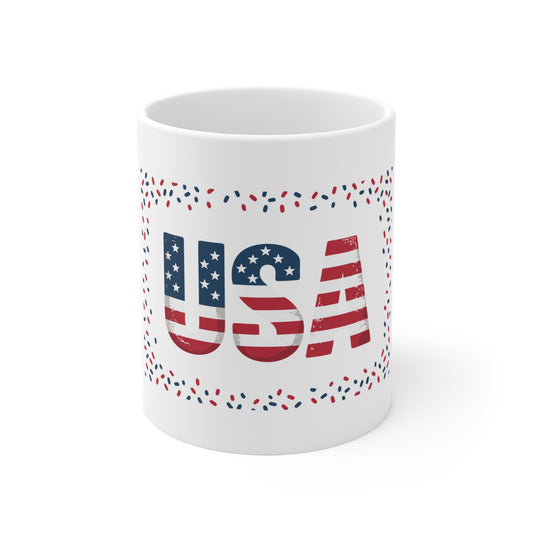 USA Flag Coffee Mug — Patriotic 11oz Independence Day Gift