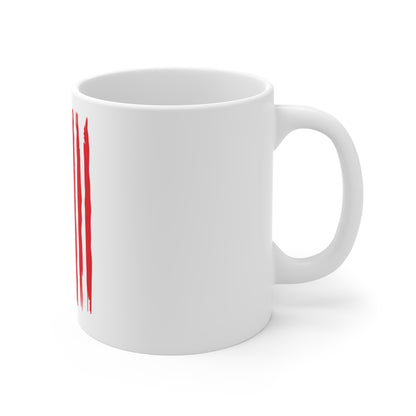 Distressed American Flag Coffee Mug – Dripping USA Flag Mug – Bold Patriotic Red White Blue Cup – Rugged Americana Gift Mug Mug 11oz