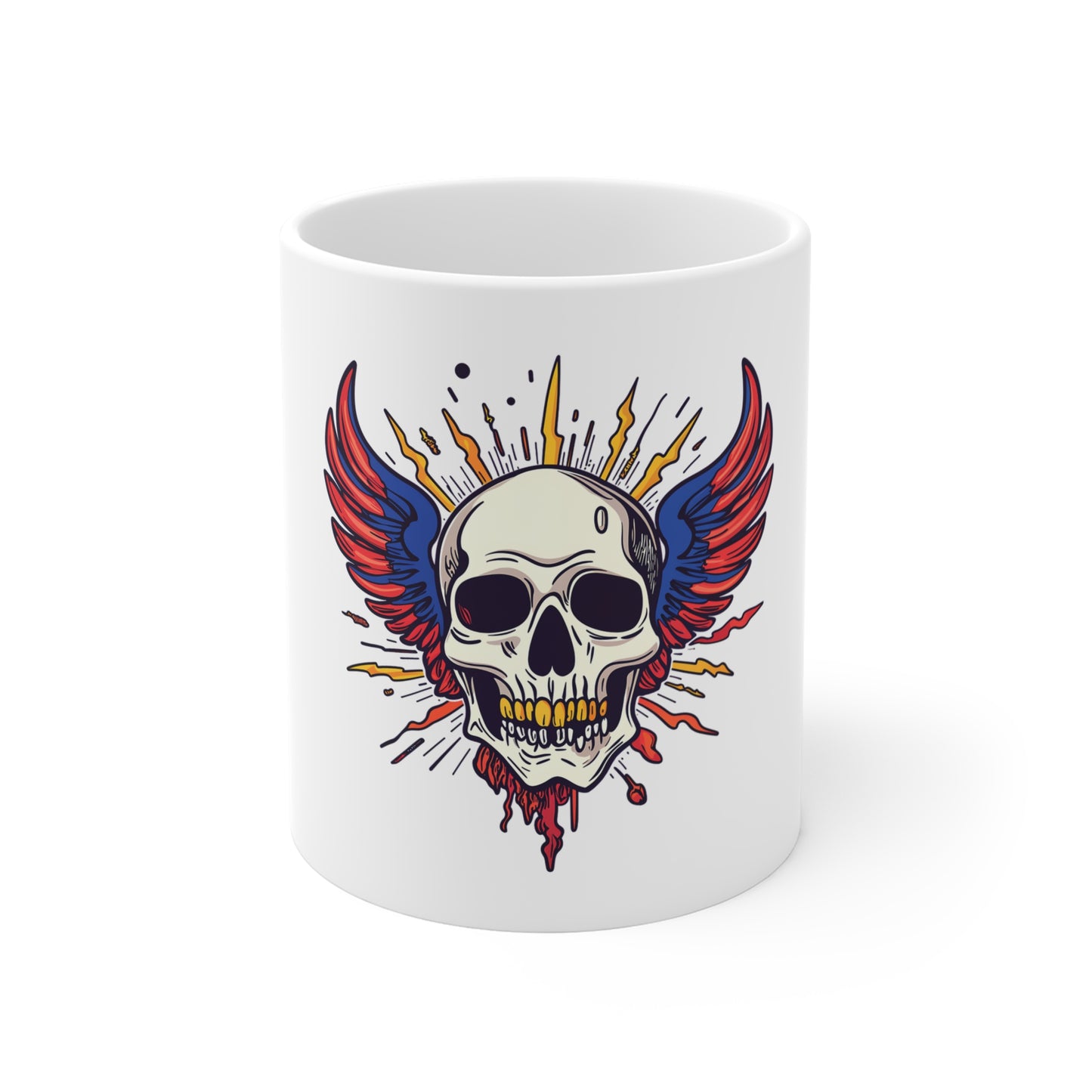 Skull with Wings 11oz Ceramic Mug — Gothic Rock Coffee Cup