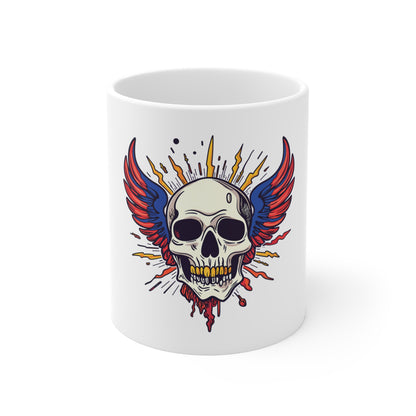 Skull with Wings 11oz Ceramic Mug — Gothic Rock Coffee Cup