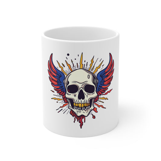 Skull with Wings 11oz Ceramic Mug — Gothic Rock Coffee Cup