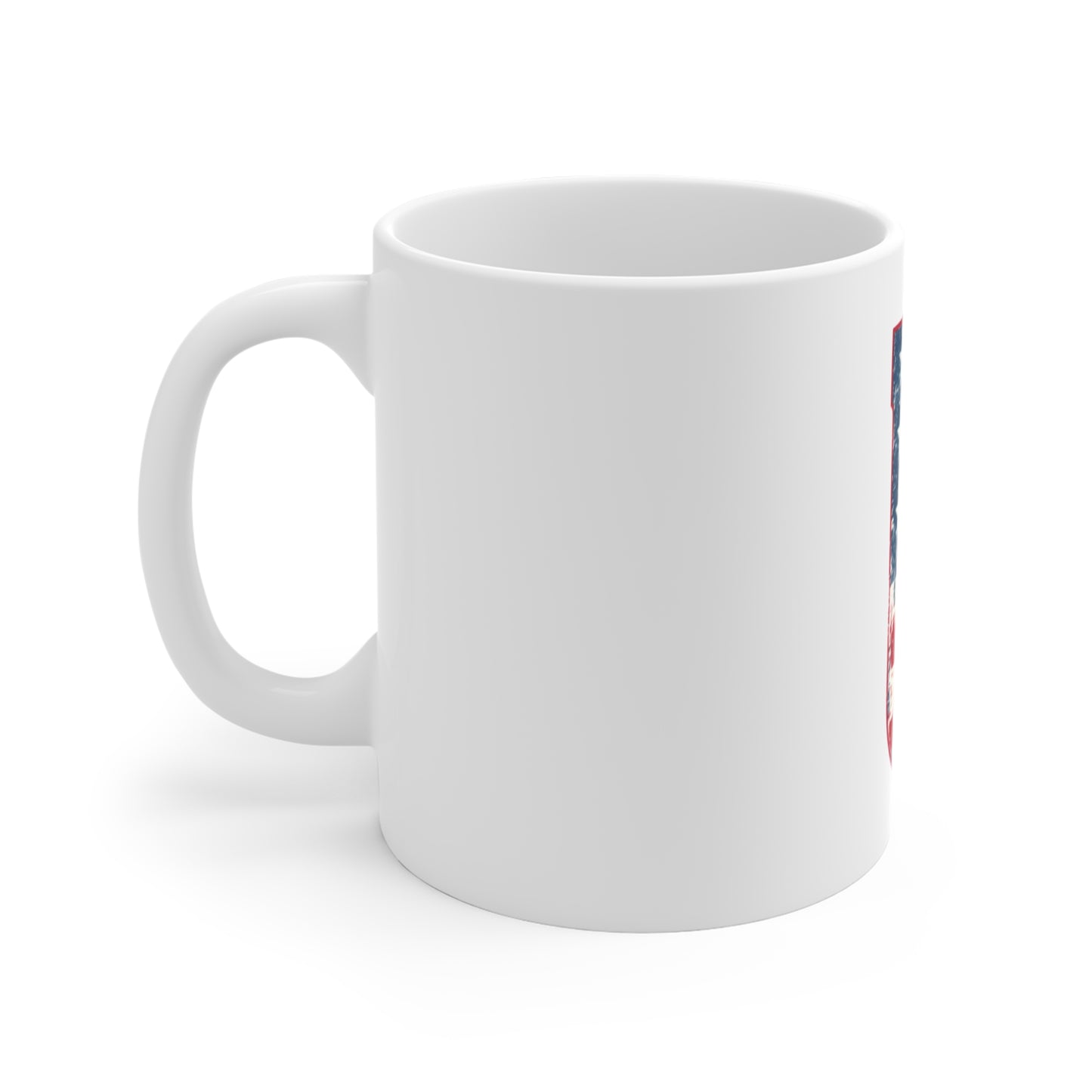 Patriotic Letter U Coffee Mug – American Flag Initial Mug – Vintage USA Monogram Mug – Distressed Americana Alphabet Gift Mug 11oz