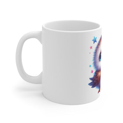 Cute Patriotic Chick Coffee Mug – Baby Bird Fireworks Mug – Kawaii Americana Animal Cup – Adorable 4th of July Gift Mug11oz