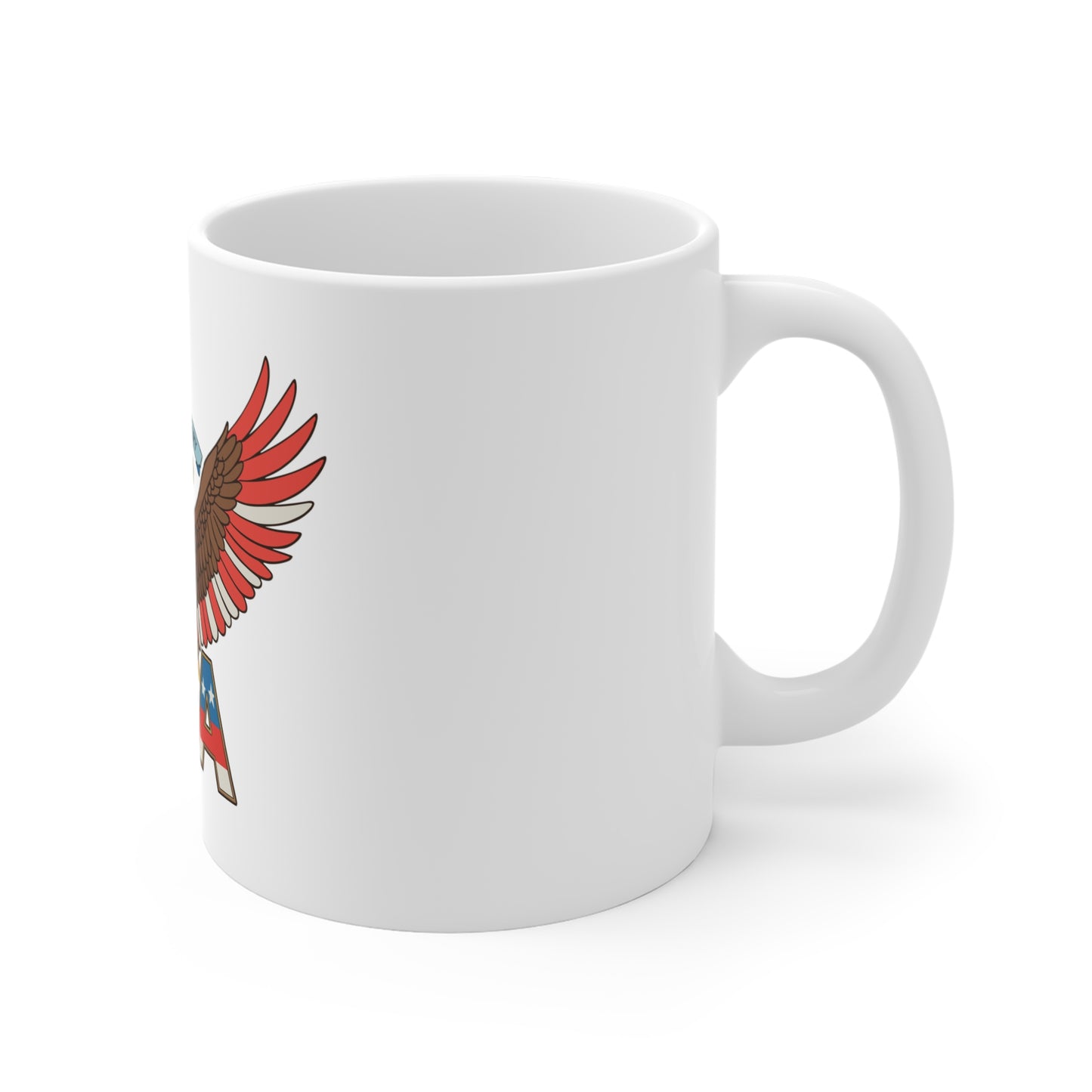 USA Bald Eagle 11oz Mug — Patriotic American Flag Design