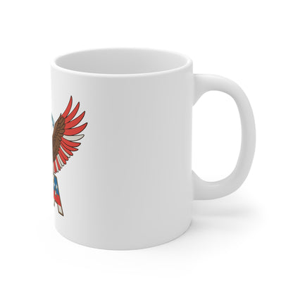 USA Bald Eagle 11oz Mug — Patriotic American Flag Design