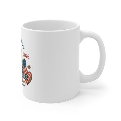 United States 250th Anniversary Eagle Coffee Mug – 1776–2026 Patriotic Flag Design