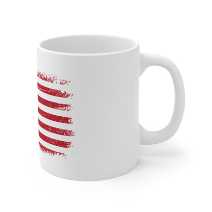Grunge American Flag Mug – Distressed USA Flag Coffee Cup – Bold Patriotic Vintage Design Mug 11oz