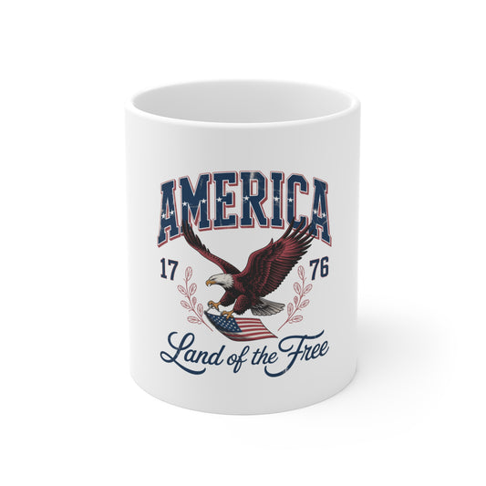 America 1776 Eagle Mug — Land of the Free Patriotic Coffee Cup