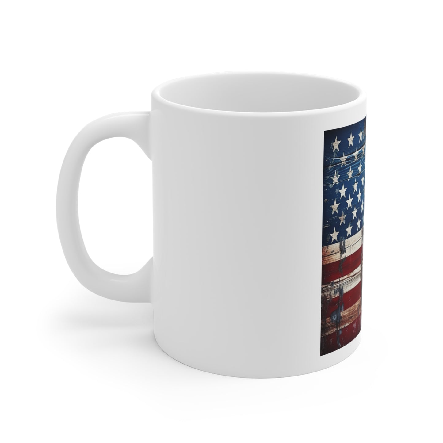 Worn Barnwood American Flag Coffee Mug – Distressed USA Flag Mug – Rustic Weathered Wood Patriotic Cup – Vintage Farmhouse Americana Mug Distressed American Flag Mug — Rustic USA 11oz Coffee Cup...