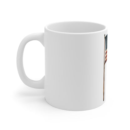 Vintage American Flag Coffee Mug – Rustic USA Flag Mug – Classic Patriotic Cup – Weathered Stars and Stripes Mug Mug 11oz
