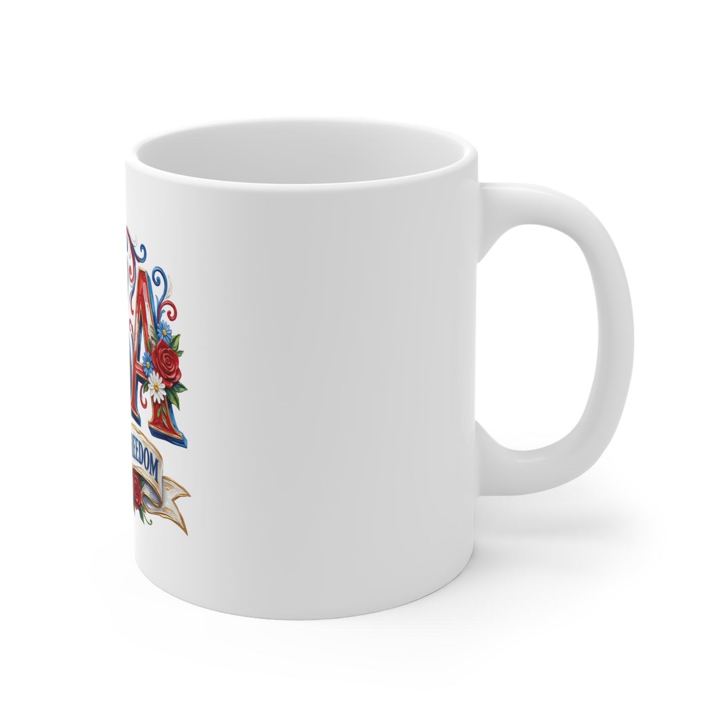 USA 250 Years of Freedom Coffee Mug — Patriotic 11oz Independence Day Gift