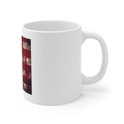 Distressed American Flag Wood Coffee Mug – Weathered Rustic USA Flag Mug – Vintage Painted Wood Patriotic Cup – Americana Gift American Flag Rustic Mug — Distressed USA Wood Grain 11oz Coffee Cup...