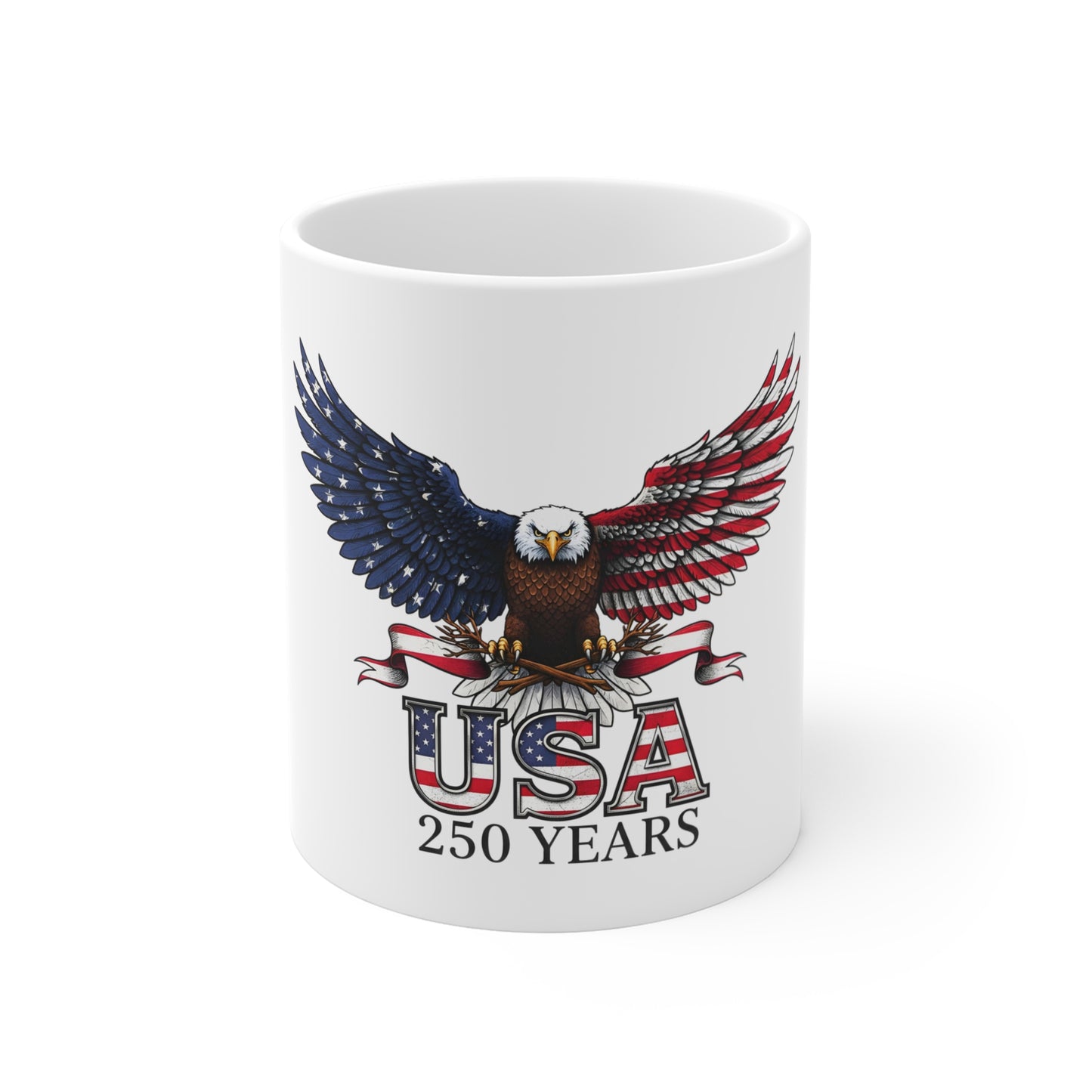 USA 250 Years Eagle Mug – Patriotic American Flag Coffee Cup