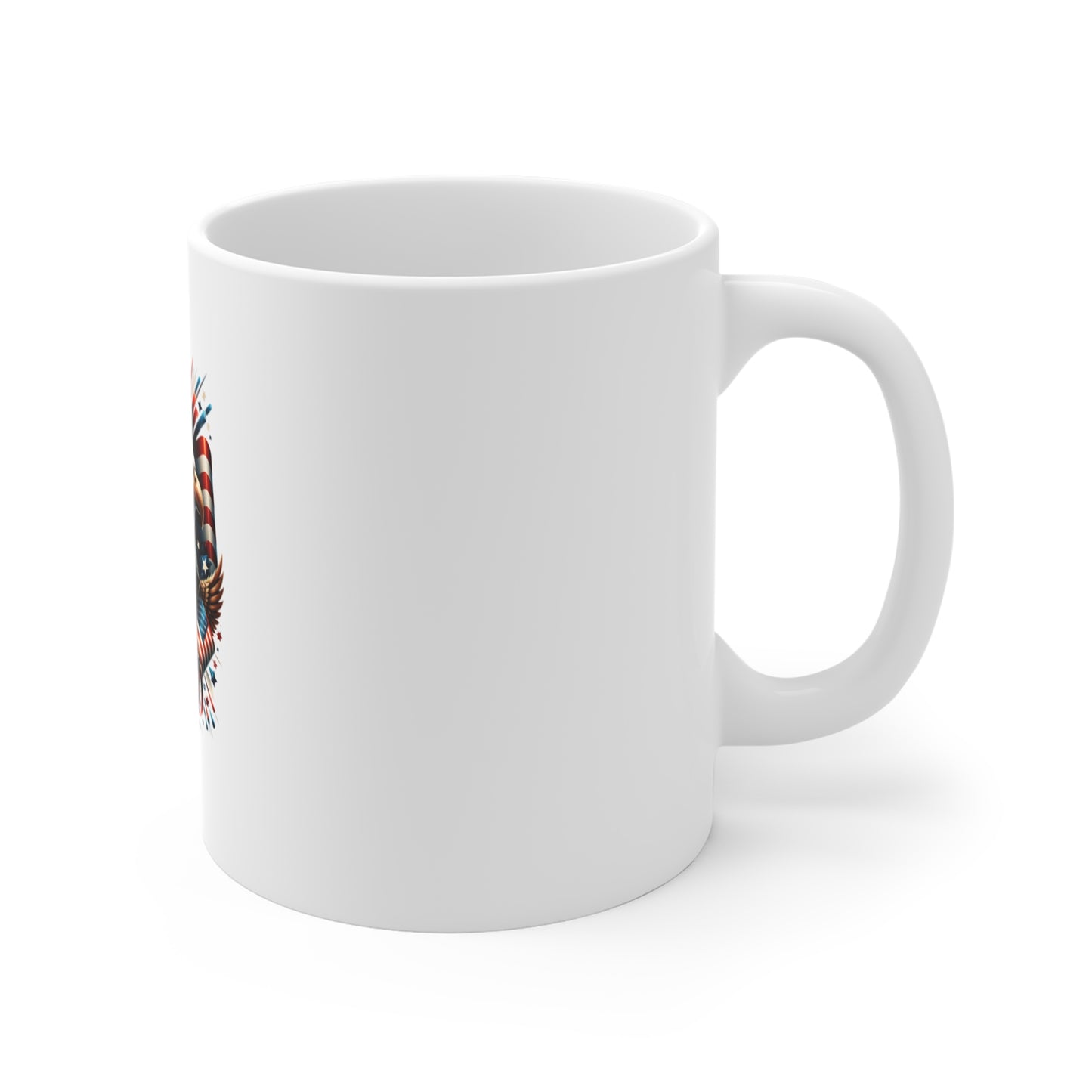 Patriotic Bald Eagle 11oz Mug — American Flag Coffee Cup (Fourth of July)