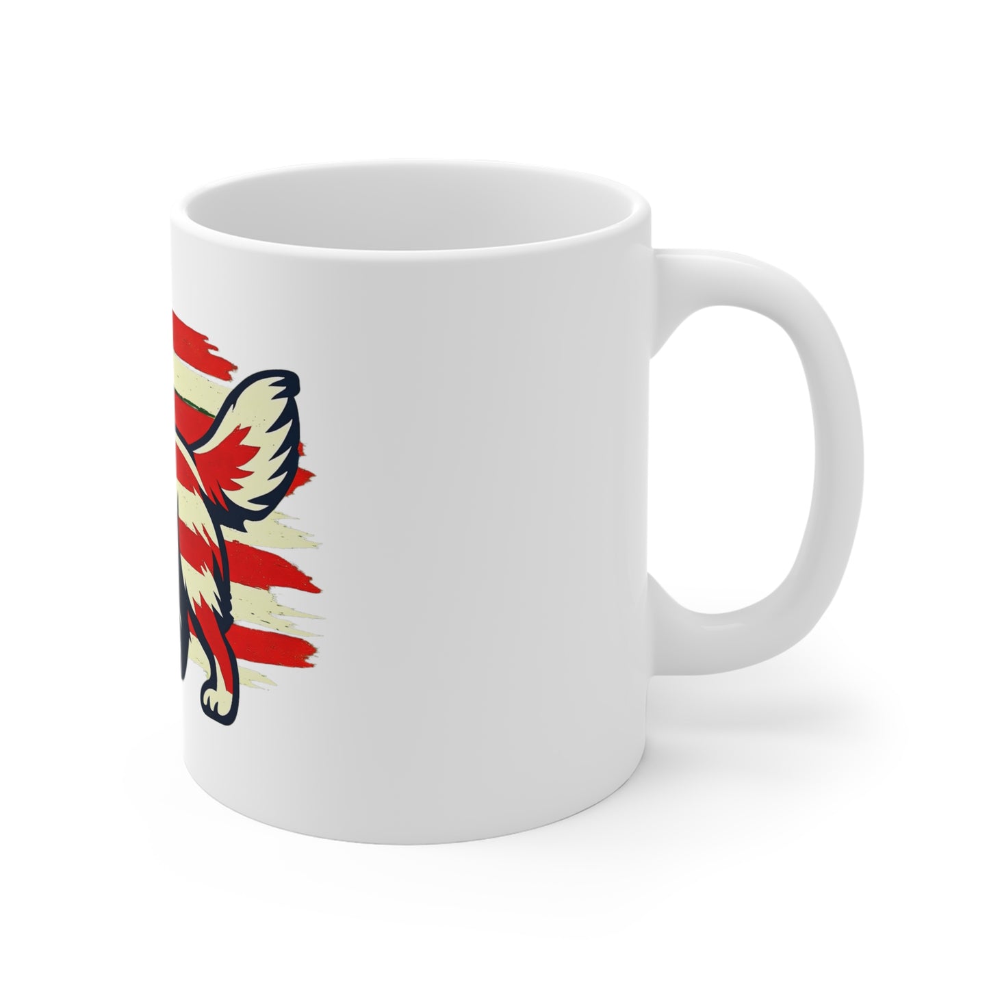 American Flag Dog Mug — Patriotic USA Pet Lover Coffee Cup