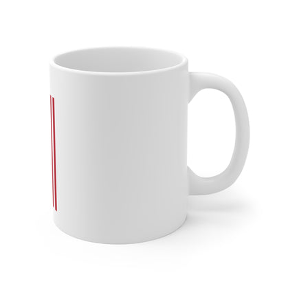 Vertical American Flag Stripe Coffee Mug – Modern USA Flag Mug – Minimal Patriotic Red White Blue Cup – Bold Americana Gift Mug 11oz