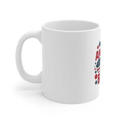 All America Bruh Mug – Patriotic 11oz Travel Coffee Cup with USA Flag Sunglasses Design