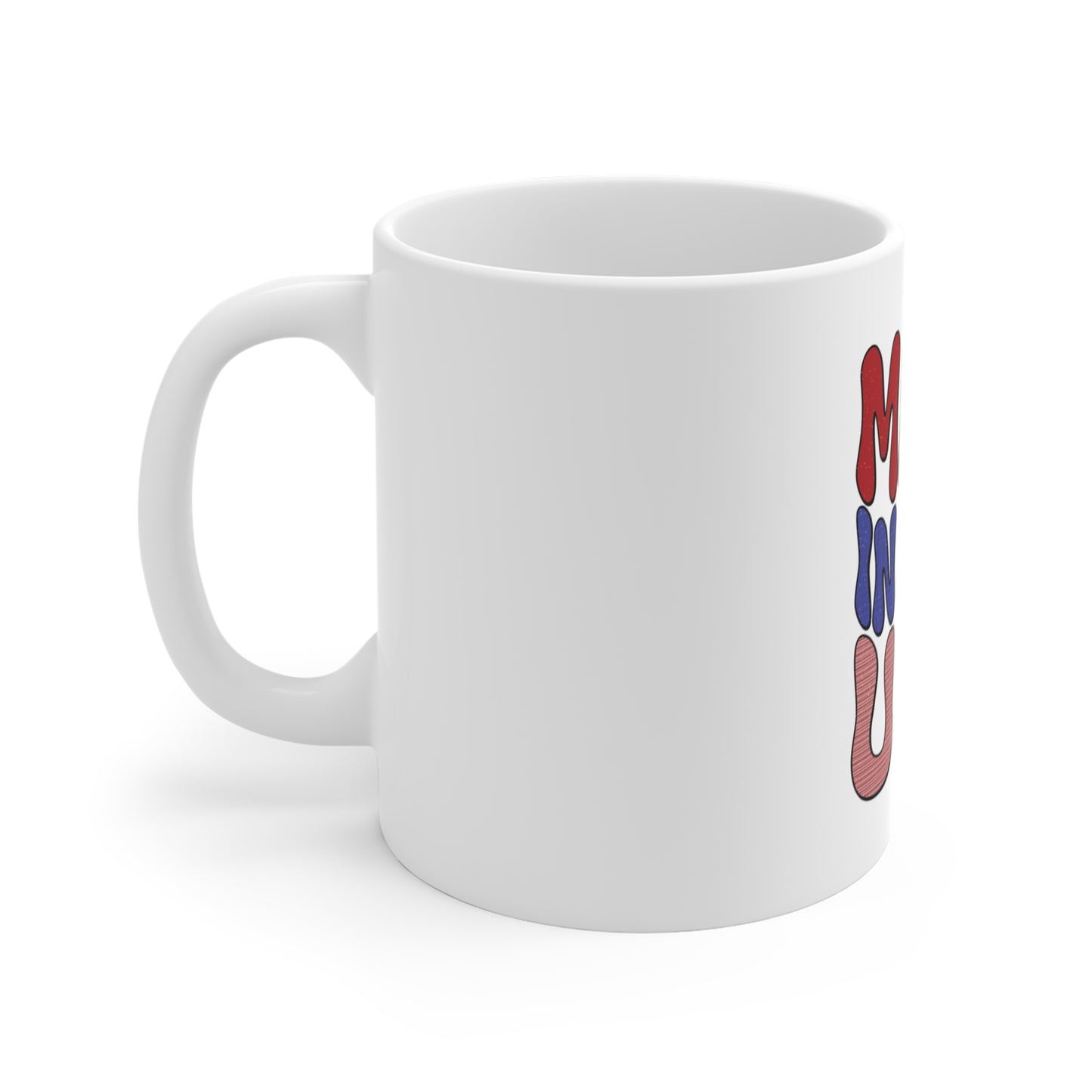 Made in the USA Retro Coffee Mug – Vintage Patriotic Typography Mug – Bold Americana Statement Cup – 4th of July USA Pride Mug Mug 11oz