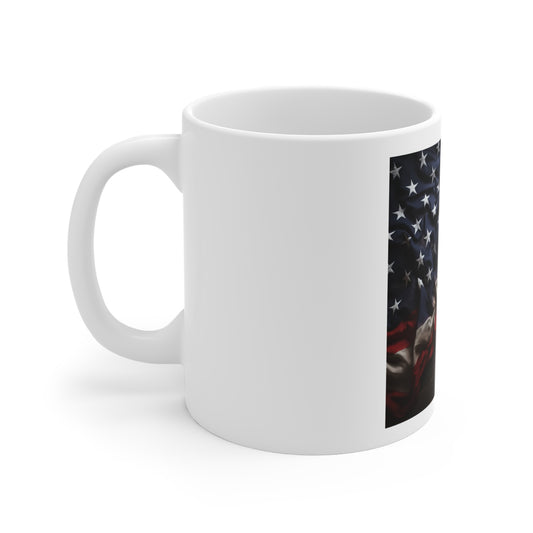 Close-Up American Flag Coffee Mug – Rustic Wood USA Flag Mug – Realistic Patriotic Mug – Vintage Americana Coffee Cup American Flag 11oz Ceramic Mug — Rustic Patriotic Stars & Stripes Coffee Cup...