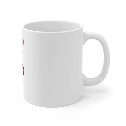 America Patriotic Cherry Coffee Mug – Cute USA Cherry & Bow Mug – Red White Blue Americana Mug – Fun Patriotic Gift Mug 11oz