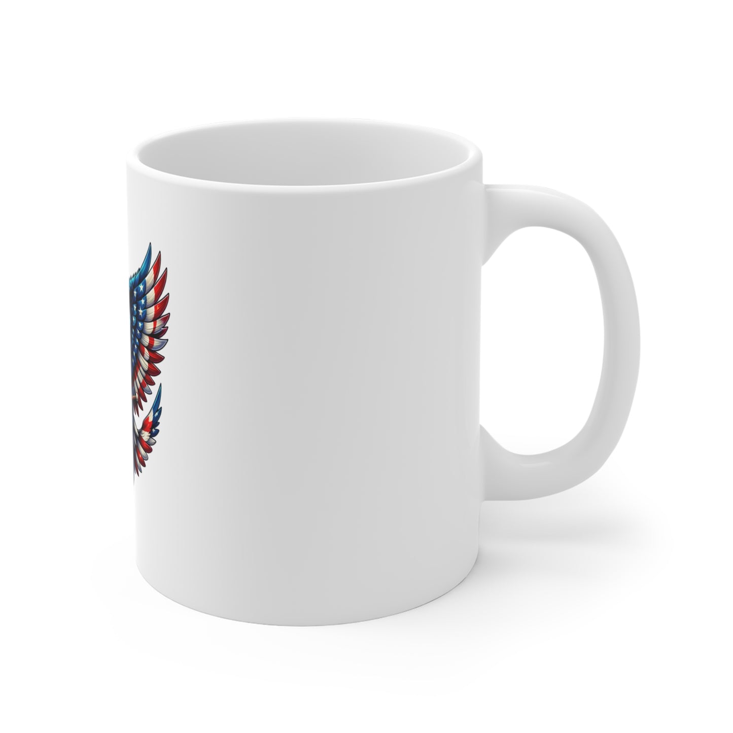 Patriotic Eagle Drum 11oz Mug — American Flag Bald Eagle Coffee Cup