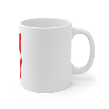 Wavy Vertical American Flag Coffee Mug – Distressed USA Flag Mug – Flowing Patriotic Stripe Cup – Red White Blue Gift Mug 11oz