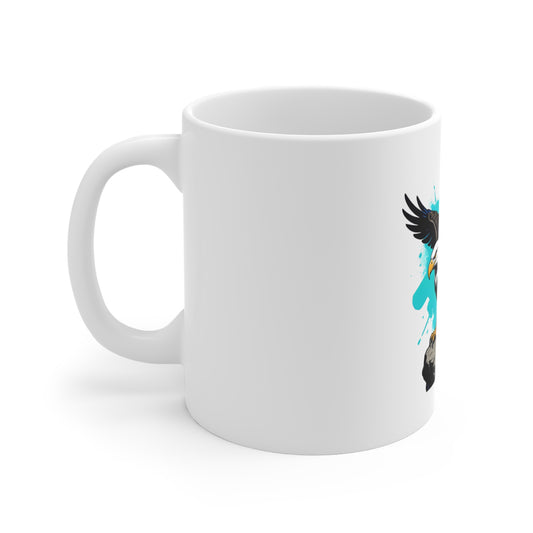 Patriotic Bald Eagle Coffee Mug – American Flag Wing 11oz