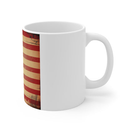 Vintage American Flag Coffee Mug – Distressed USA Flag Mug – Retro Patriotic Cup – Rustic Americana Flag Design Mug Vintage American Flag Mug – Distressed USA Stars & Stripes 11oz Coffee Cup,...