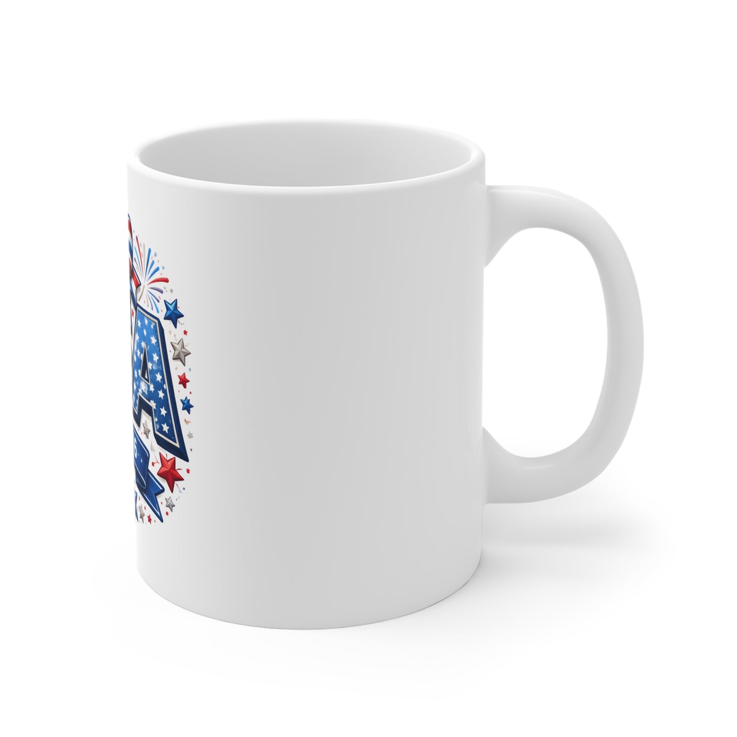 USA EST 1776 Patriotic Bow Mug – Red White Blue Vintage America Coffee Cup – Fourth of July USA Pride Mug 11oz