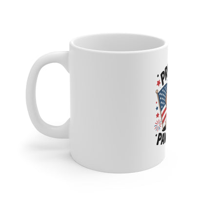 Proudly Pawtriotic Mug — 11oz Patriotic Dog Coffee Cup (Fourth of July)