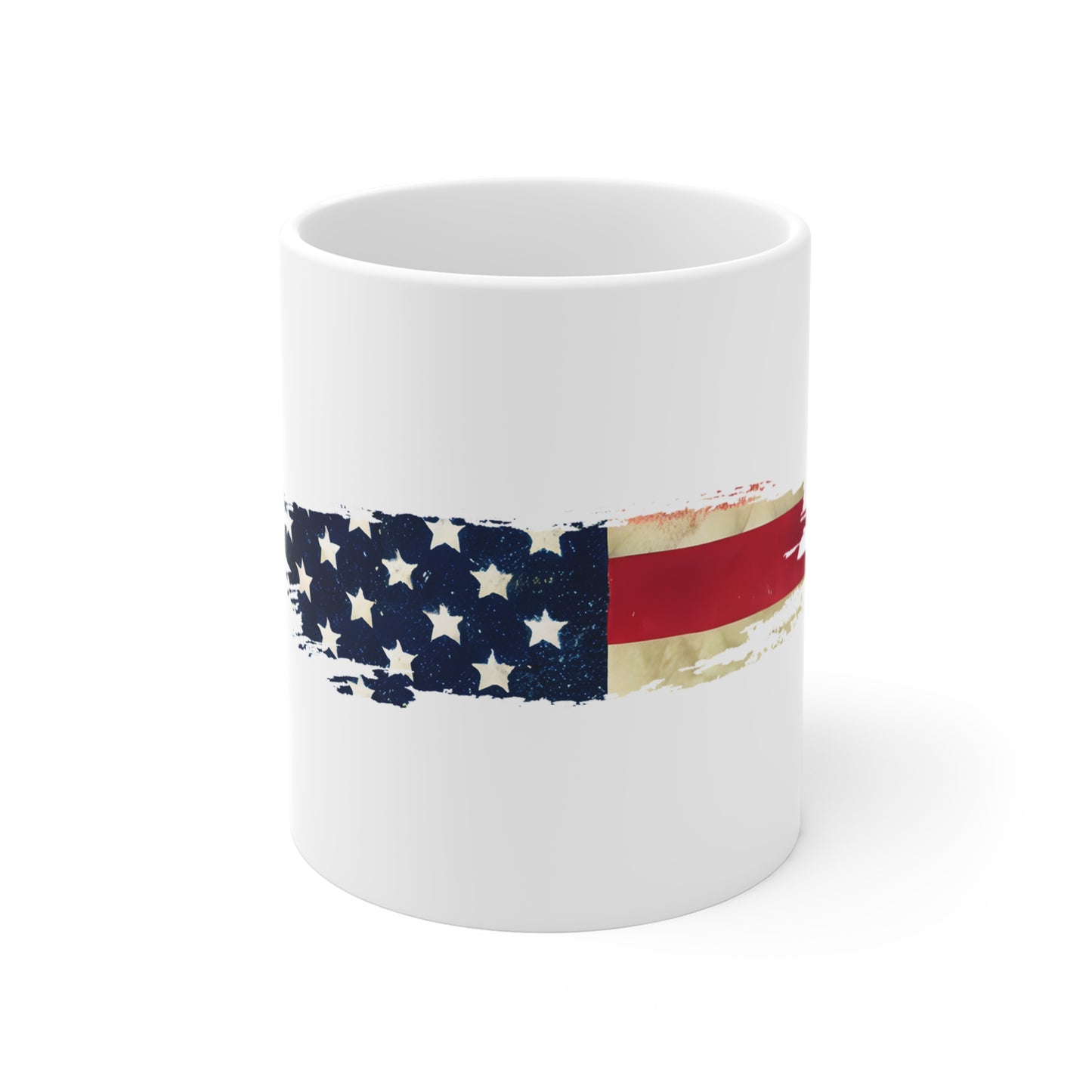 Classic Stars & Stripes American Flag Mug – Clean Patriotic Coffee Cup – Timeless USA Flag Design Mug 11oz