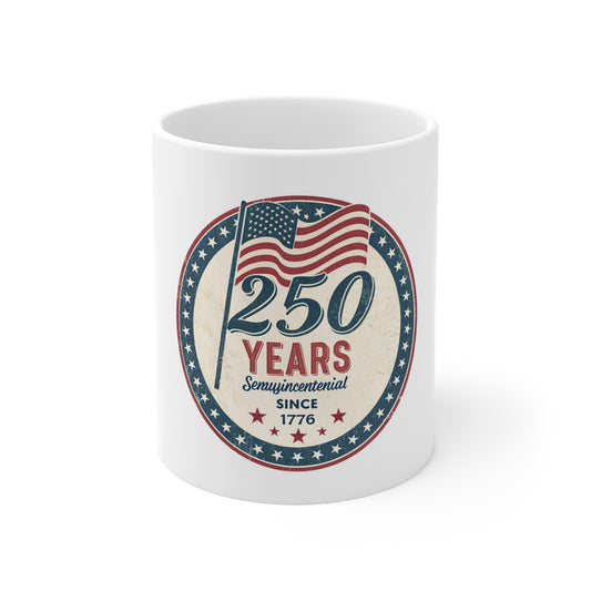 250 Years Semiquincentennial Mug – 1776 American Flag Coffee Cup