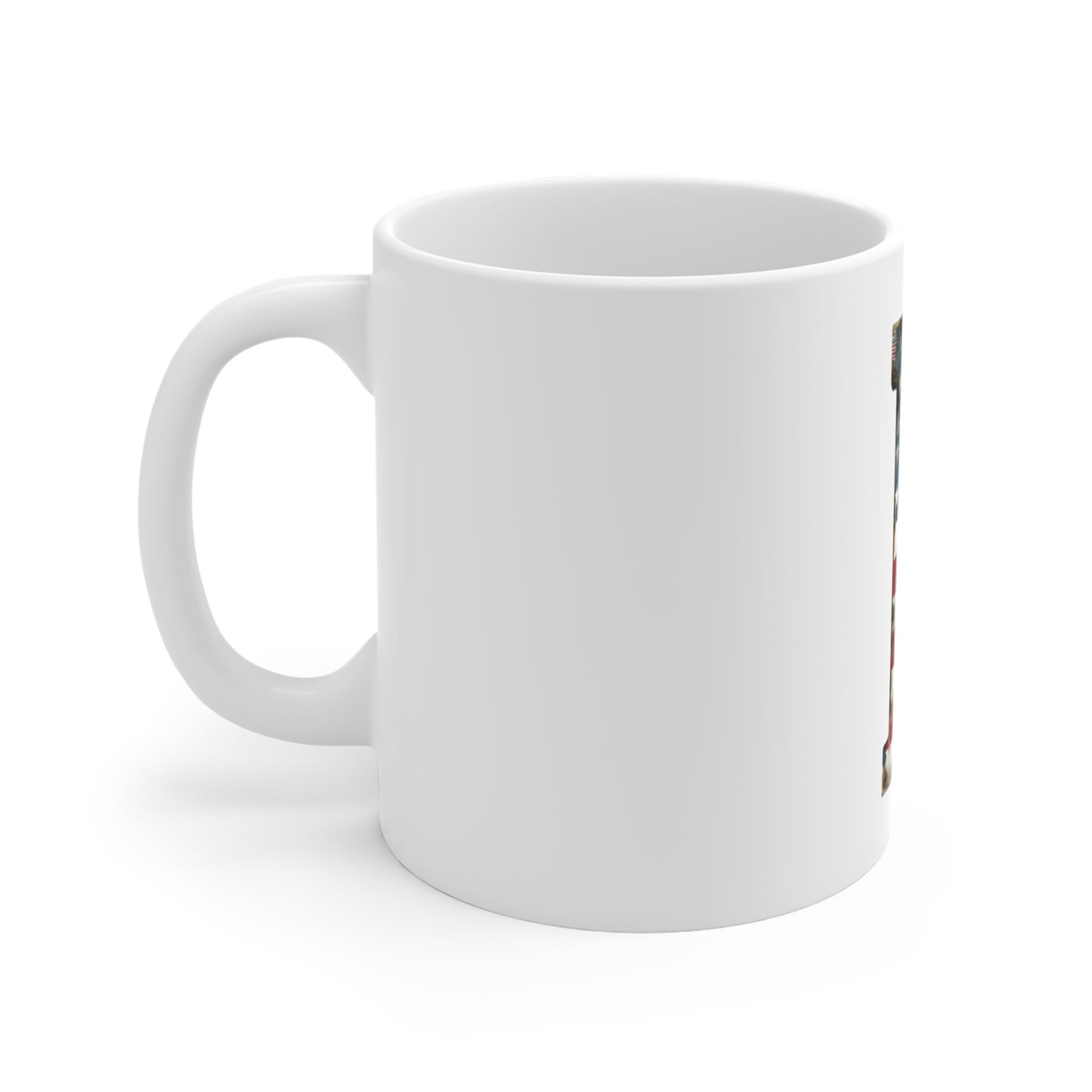 Patriotic Letter R Coffee Mug – American Flag Initial Mug – Vintage USA Monogram Mug – Distressed Americana Alphabet Gift Mug 11oz