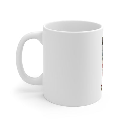 Patriotic Letter R Coffee Mug – American Flag Initial Mug – Vintage USA Monogram Mug – Distressed Americana Alphabet Gift Mug 11oz