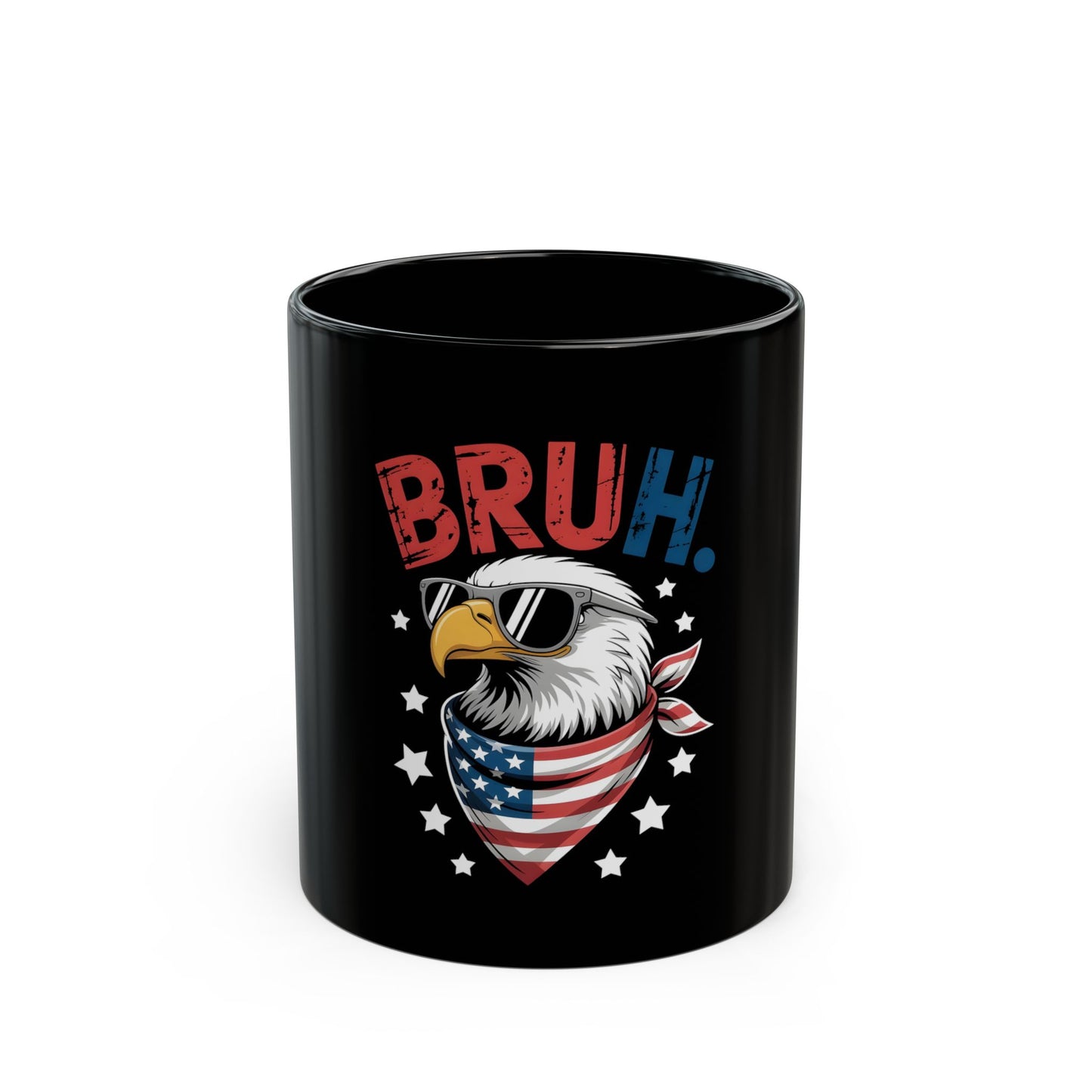 Bruh Eagle American Flag Mug — Patriotic Funny Coffee Cup (11oz/15oz)