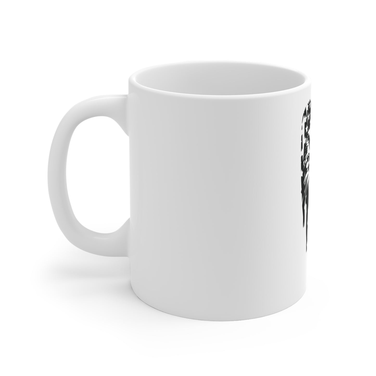 Distressed Patriotic Eagle Coffee Mug – Black & White American Flag Eagle Mug – Bold USA Freedom Cup – Rugged Americana Gift Mug Mug 11oz