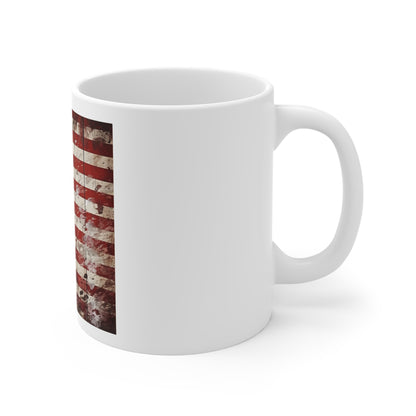 Distressed Barnwood American Flag Coffee Mug – Weathered USA Flag Wood Plank Mug – Rustic Vintage Patriotic Farmhouse Cup – Americana Heritage Mug American Flag Rustic Wood 11oz Mug – Vintage USA...